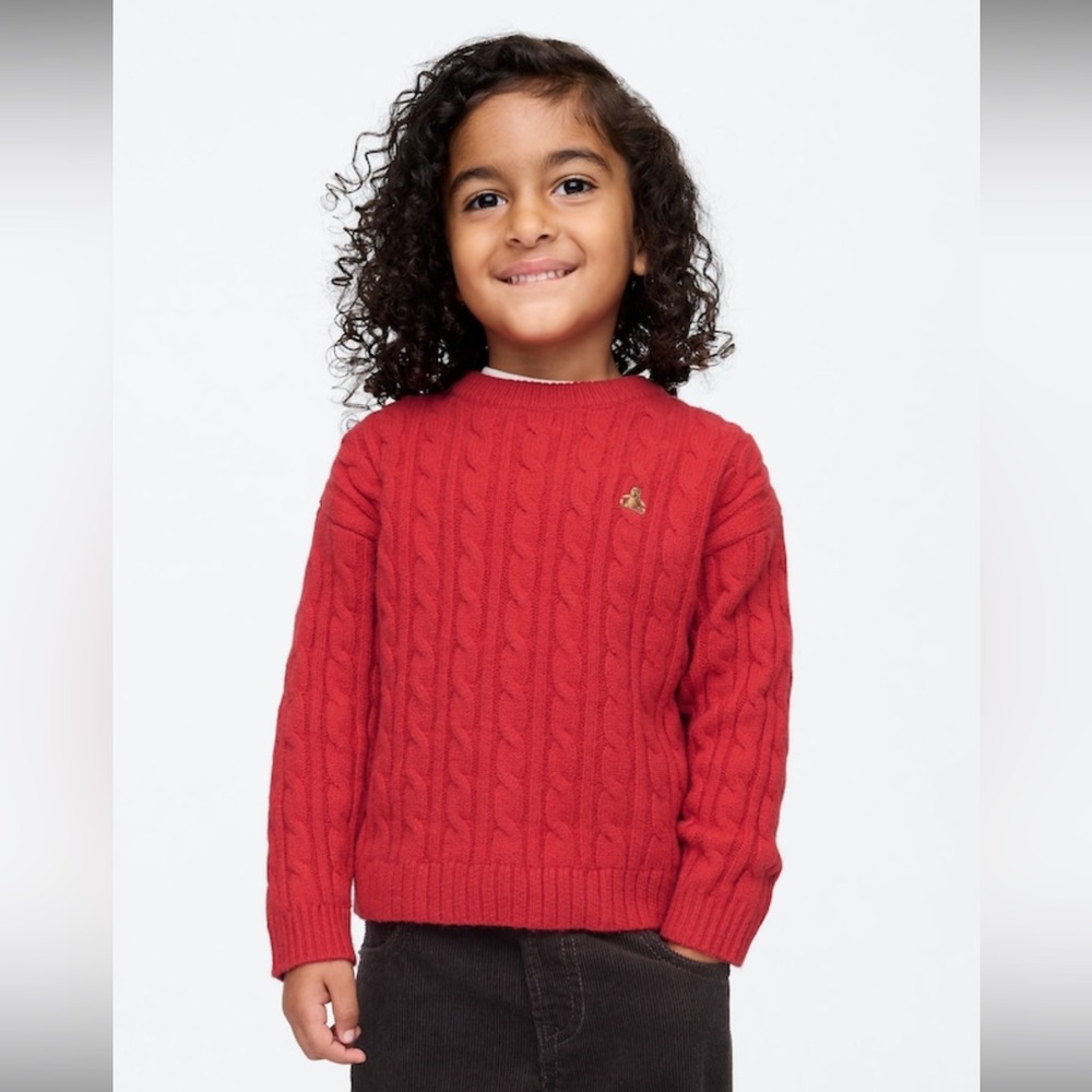 Toddler 4t 4T 4 GAP Modern Red CashSoft Crewneck Sweater Unisex Kids Boys Girls